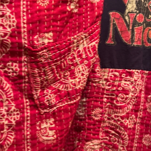 STEVIE NICKS Band T Kaftan Boho Kantha Pockets Handmade One of a Kind One Size - Picture 3 of 6